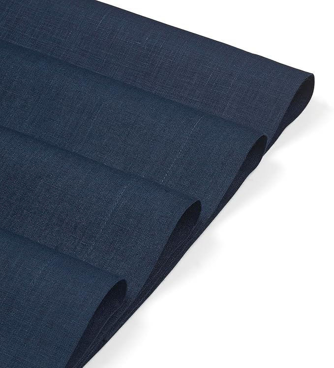 D'Moksha Homes Linen Navy Blue Placemats Set of 4-100% Pure Linen Placemats 14 x 19 Inch for Easter - Handcrafted and Machine Washable