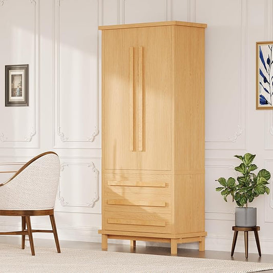 Christopher Knight Home Chenny 70''H Wooden Kitchen Pantry Cabinet, Storage Cabinet with Adjustable Shelves, 6 Door Internal Storage Compartments & 3 Drawers, Freestanding Cupboard Cabinet, Natural
