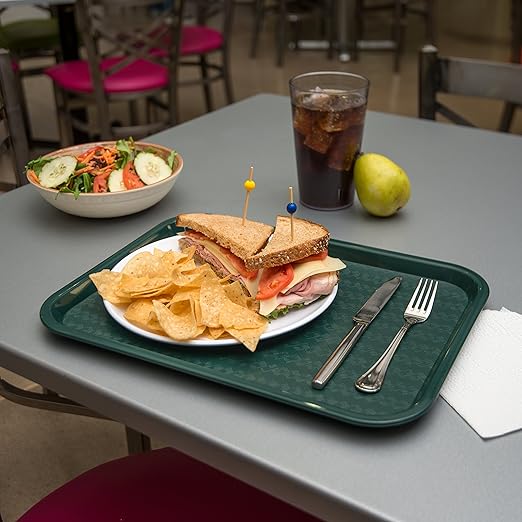 Carlisle FoodService Products CT121608 Caf챕 Standard Cafeteria / Fast Food Tray, 12" x 16", Forest Green