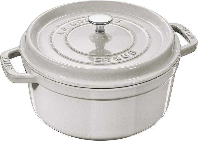 staub La Cocotte Round 40501-410 Pico Cocotte Round Campagne 7.9 inches (20 cm) Handed, Cast Iron Pot, Induction Compatible