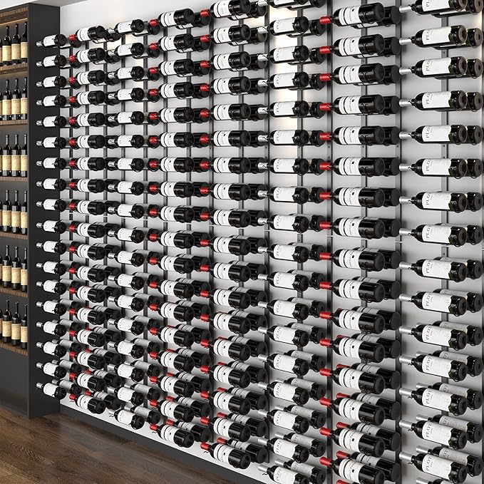 CharaVector Wall Mount Wine Rack (Holds 36 Bottles 2PCS), DIY 1/2 Wall Wine Rack for Wine Bottles, Liquor, Champagne, Black Metal Wine Bottle Holder for Home and Kitchen Decor