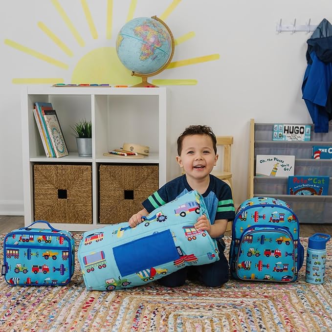 Wildkin Kids Insulated Lunch Box ??Durable and Reusable for School & Travel - Trains, Planes, and Trucks