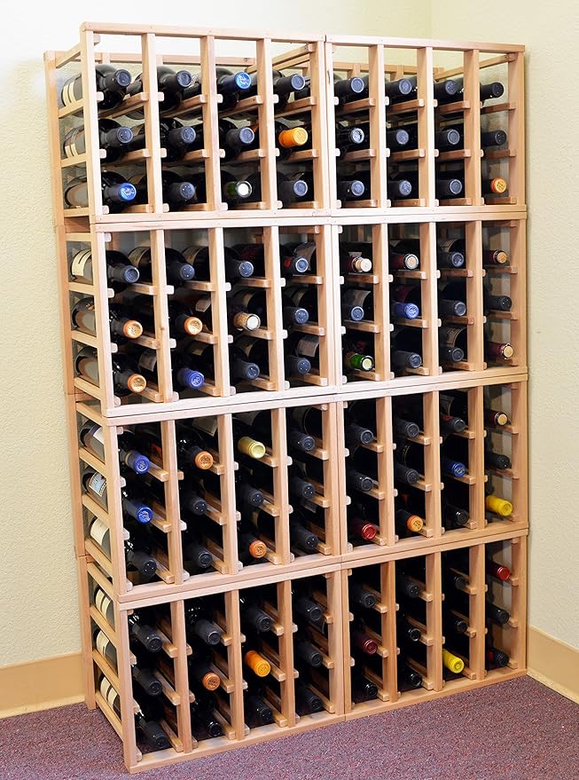 sfDisplay.com,LLC. 24 Bottle Modular Stackable Wine Rack Stack As Many Sets Together (4 Sets = 96 Bottle Capacity)