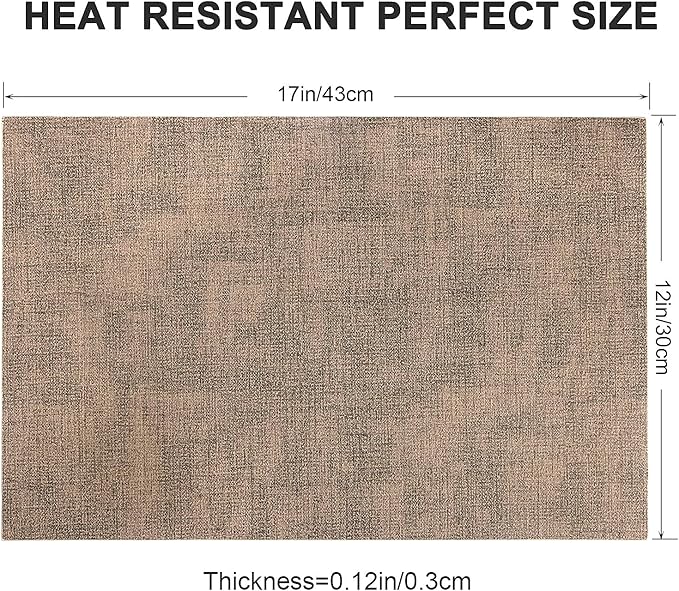 LANDVIEW Leather Heat Resistant Placemats Set of 6 Waterproof Wipeable Washable PU Table Mats,Easy to Clean Anti-Slip Place Mats (Dark Brown, 6)