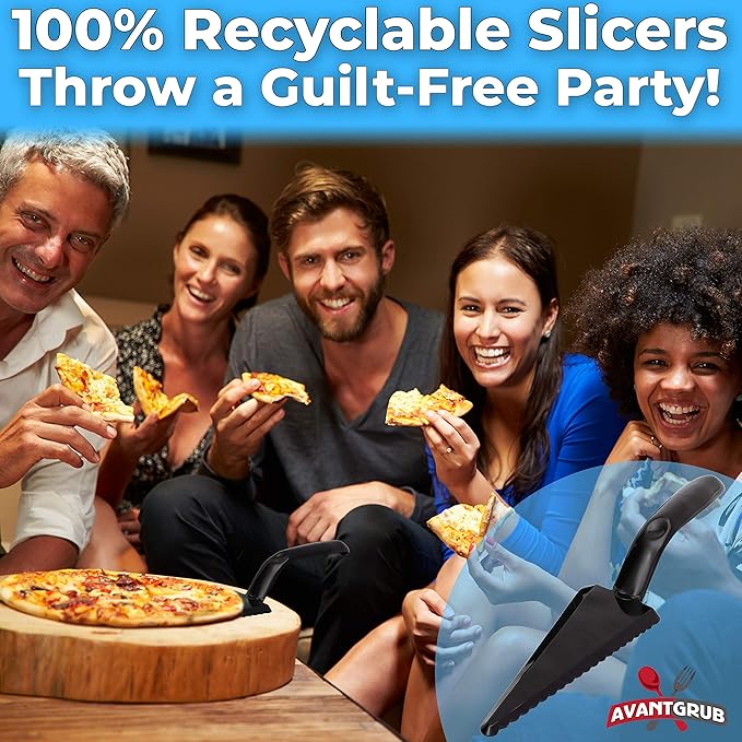 Heavy Duty, Recyclable 10" Dessert Servers 6 Pack. Perfect for Serving Pie, Cake and Pizza. Best Disposable Plastic Cutters for a Wedding or Birthday Party. Great Shovel Slicers for Catering Events