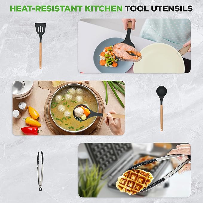 NutriChef 22?멠iece Non?멣tick Ceramic Pots and Pans Set ??For All Cooktops Including Induction ??PTFE & PFAS Free, Includes Bakeware & Utensils