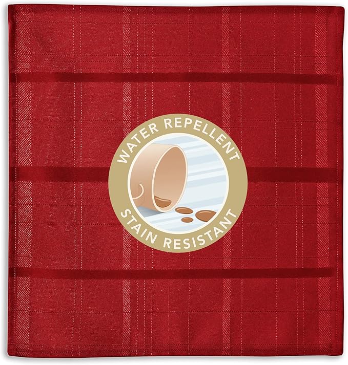 Newbridge 52 x 70 Inch Rectangle Fabric Tablecloth, Elegance Plaid, 100% Polyester, No Iron Soil Resistant Dining Room, Party and Banquet Table Cover, Solid Textured, Scarlet Red