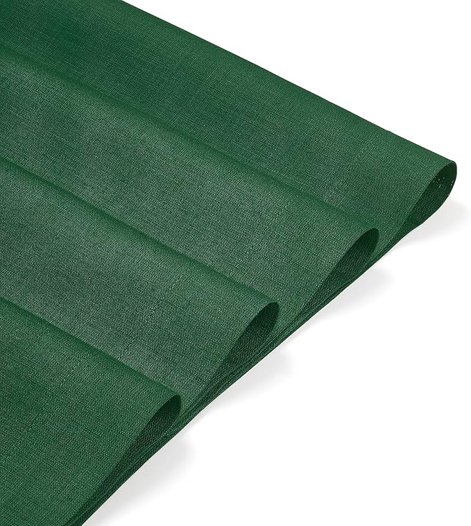 D'Moksha Homes Linen Forest Green Placemats Set of 4-100% Pure Linen Placemats 14 x 19 Inch for St Patricks Day, Easter - Handcrafted and Machine Washable
