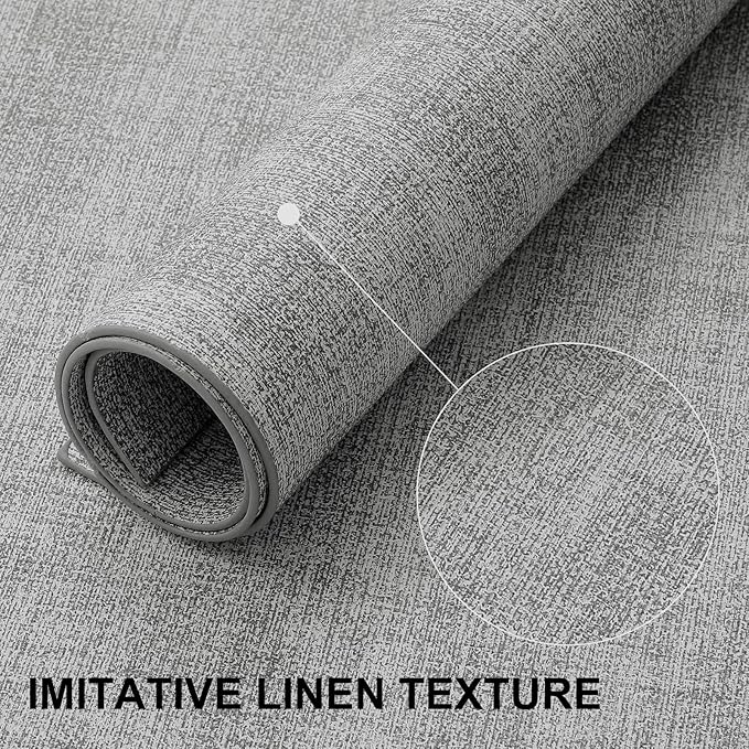 homing Faux Leather Heat Resistant Placemats 6 Packs, Waterproof Wipeable Dining PU Place Mats for Indoor & Outdoor, Easy to Clean, Light Grey