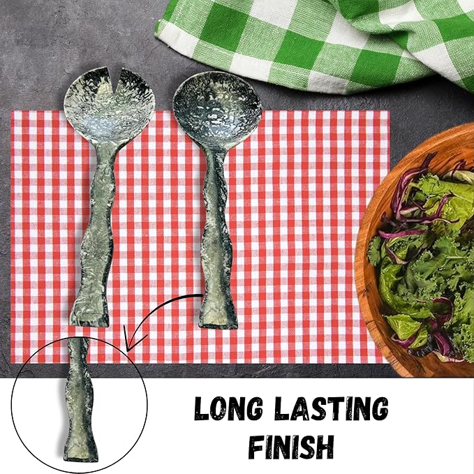 Key Kitchen Essentials: Antique Vintage Resin Salad Tongs with Long Handle, Set of 2, Ideal for Mixing, Tossing, and Cooking. 12" Resin Salad Tongs Perfect for Serving, Salad Hands.