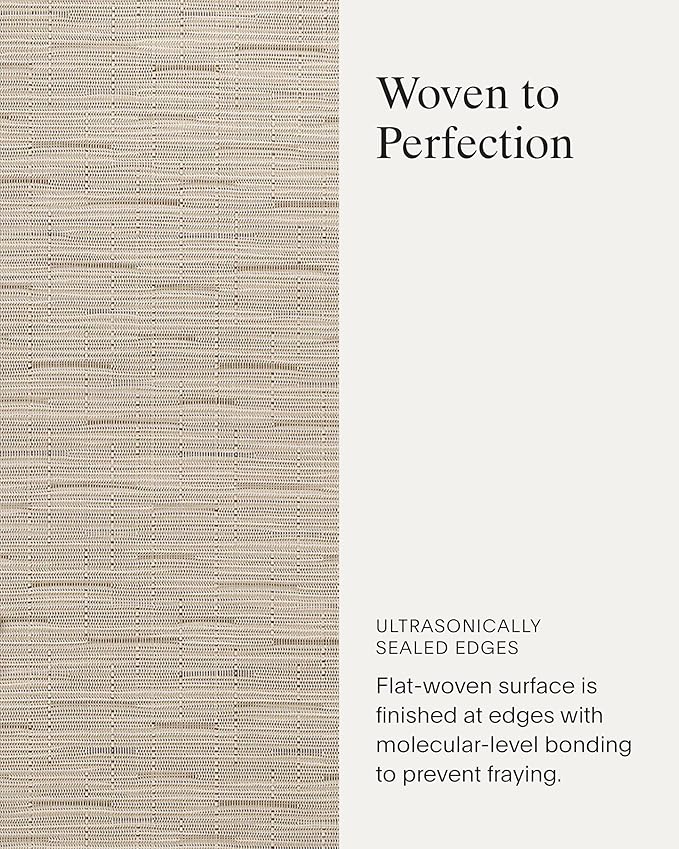 Chilewich Bamboo Placemats Set of 4 - Woven Oval Placemats - Reusable, Stain-Resistant, Indoor/Outdoor Tabletop Protection - 19" x 14" - Oat