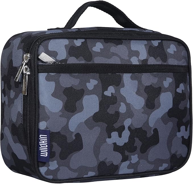 Wildkin Kids Insulated Lunch Box ??Durable and Reusable for School & Travel - Black Camo