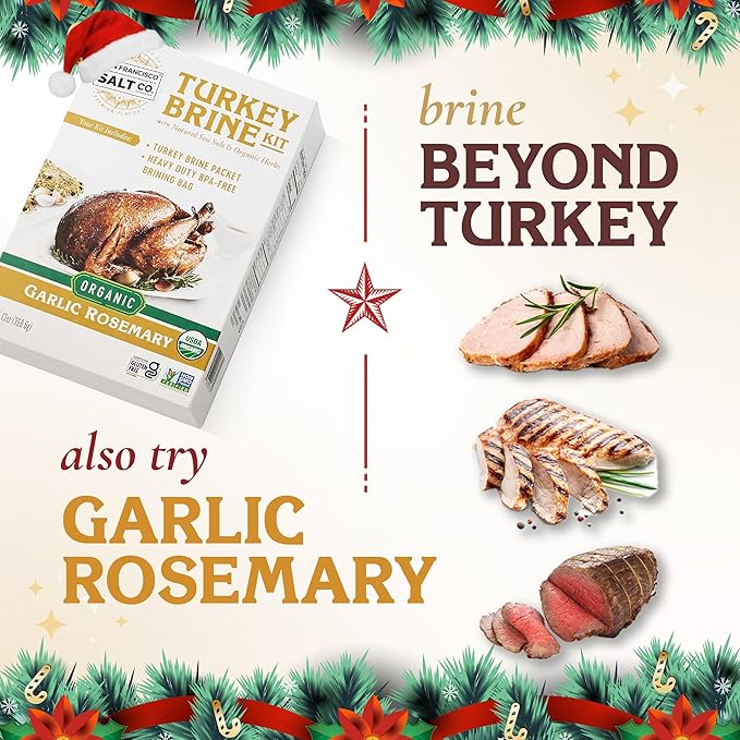 Organic Turkey Brine Kit - 13 oz. Apple Sage Brine with BPA-Free Brine Bag for Whole, Smoked, Oven-Roasted or Fried Turkey by San Francisco Salt Company