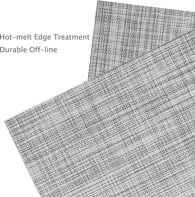 Myir JUN Placemats Set of 4, Vinyl Woven Placemats Place Mats Indoor Set of 4 Washable Table Mats Non-Slip Place mats for Dining Table (B-Gray, Set of 4)