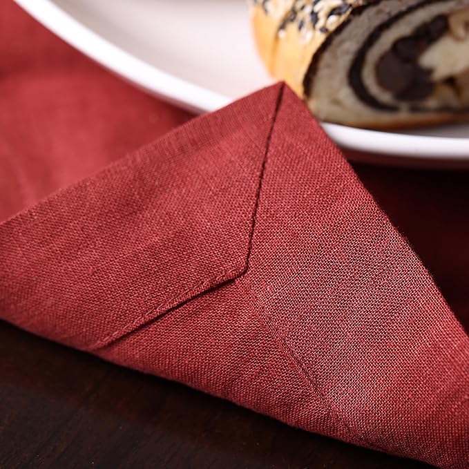 Handmade Organic Hemp Napkins ??Set of 4, 18 x 18 Inches | Rustic Christmas Table Linens, Sustainable 3-Month Growth Hemp Cloth Napkins for Holiday Dining & Family Gatherings