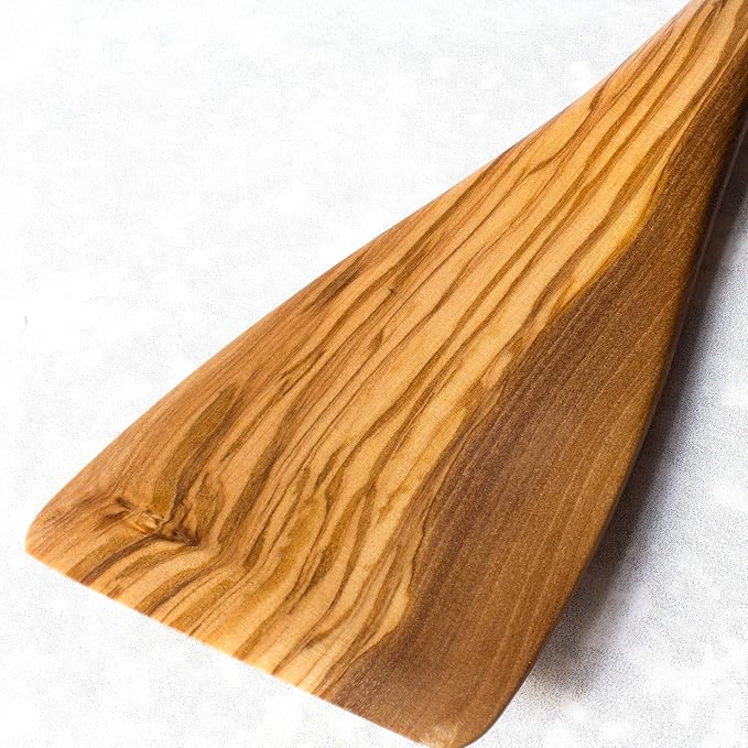 Rock & Branch Olive Wood Spatula, Wooden Spatula for Cooking, Safe for Nonstick Cookware, 13" Long