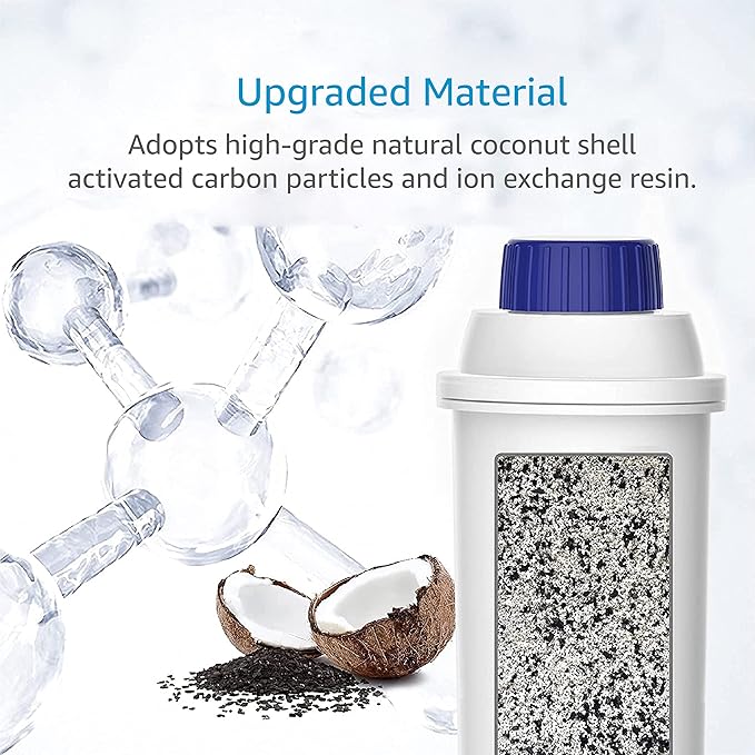 AQUA CREST Coffee Water Filter, Compatible with De'Longhi짰 Filter, DLS C002 De'Longhi짰 Water Filter, ECAM/EPAM/ETAM All Series, EC680, 6 Packs