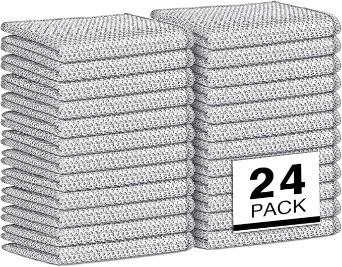 AIDEA Non Scratch Wire Dishcloth 24PK, Wire Dishwashing Rag for Wet and Dry, Washable Dish Rags No Odor, Cleaning Pads Steel Scrubber for Cookware, Sinks, Dishes, Stove Tops, 7"횞8"