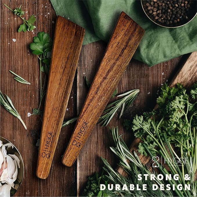 Wooden Spatula for Cooking ??12 inch Premium Wood Turner for Nonstick Pans & Cast Iron ??Durable Kitchen Utensil, Egg Scraper, Pancake Flipper, Kitchen Gift Idea ??Set of 2
