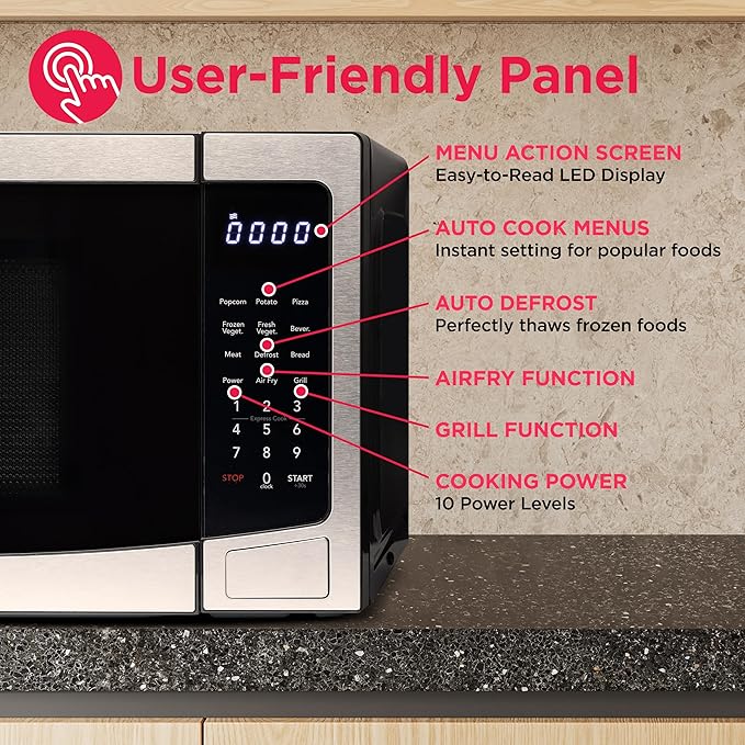 FRIGIDAIRE 1.2 cu ft Microwave, Digital Air Fryer, Convection Oven, Combo-Fry with XL Capacity, Stainless Steel Finish