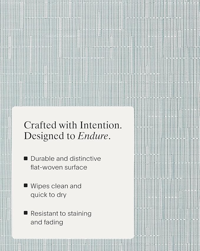 Chilewich Bamboo Placemats Set of 4 - Round Woven Placemats - Reusable, Stain-Resistant, Indoor/Outdoor Tabletop Protection - 15" - Seaglass
