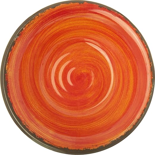 Carlisle FoodService Products Mingle Reusable Plastic Bowl Fruit Bowl with Pottery Style for Home and Restaurant, Melamine, 4.5 Ounces, Fireball