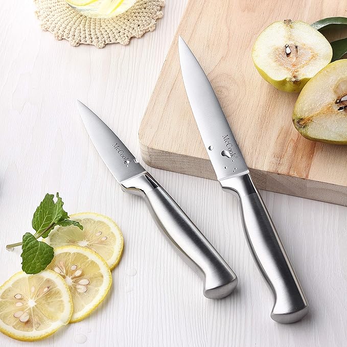 McCook짰 Knife Sets, German Stainless Steel Knife Block Sets with Built-in Sharpener