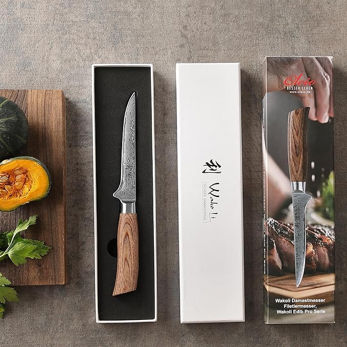 Wakoli EDIB Pro Damascus Meat Cleaver Knife ??Japanese Style Kitchen Knife | 5.5-Inch Genuine Damascus Steel Blade with VG10 Core | Ergonomic Pakkawood Handle | Professional Cooking Tool in Gift Box