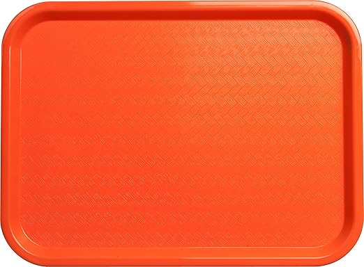 Carlisle FoodService Products CT121624 Cafe Standard Plastic Cafeteria/Fast Food Tray, NSF Certified, BPA Free, 16" Length x 12" Width, Orange (Pack of 24)