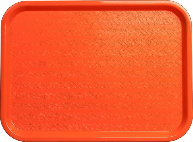 Carlisle FoodService Products CT121624 Caf챕 Standard Cafeteria / Fast Food Tray, 12" x 16", Orange