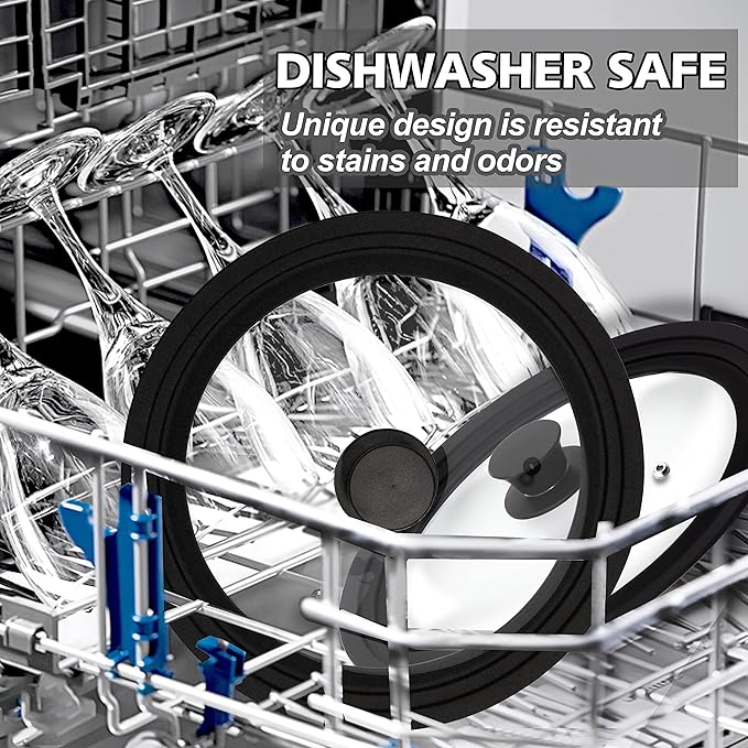 Tempered Glass Lid - Universal Lid with Heat Resistant Silicone Rim for Pots, Pans and Skillets - Pan Cover Replacement Lid Fits 9.5", 10" and 11" Diameter Cookware