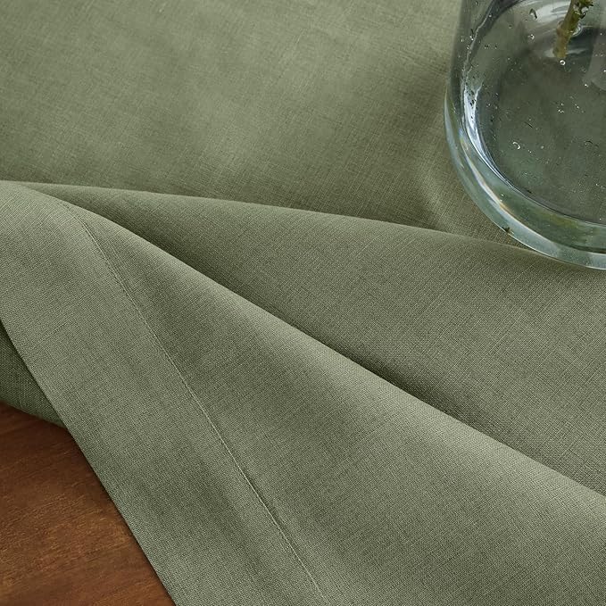 Solino Home Linen Tablecloth 60 x 90 Inch - 100% Pure Linen Oil Green Table Cloth for Rectangle Tables - Fete, Machine Washable Tablecloth for Spring, St Patricks Day, Easter