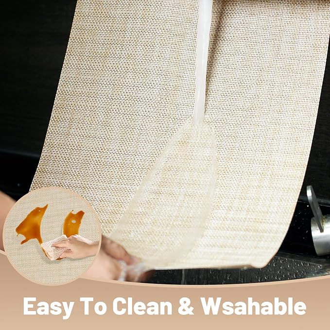 flohar Placemats Set of 8竊똍on-Slip PVC Weave Table Mats Easy to Clean竊똇eat Resistant Place Mats for Kitchen Dining Table Decoration Indoor Outdoor竊똁eige