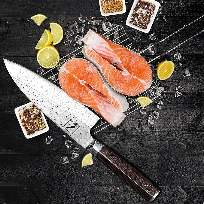 imarku 7 Inch Deba Knife,Ultra Sharp Sushi Knife,Ultimate Japanese Kitchen Knife with Stainless Steel Single Bevel,Fish Fillet Knifes for Fish Cutting with Ergonomic Handle, Christmas Gifts