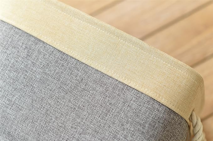 TheWarmHome Storage Basket - 15.7L횞11.8W횞8.3H 1 Pack Large Baskets for Organizing Shelves, Storage Bins for Clothes Book Shelf Home Fabric Storage Cubes (Gold and Grey)