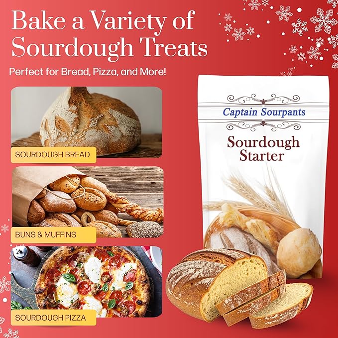Mature Sourdough Starter Culture ??100+ Years Old Dehydrated Sourdough Starter Kit for Delicious Homemade Sourdough Bread ??All-Natural and Healthy - Beginner Friendly, Fast reactivation and Expert Support