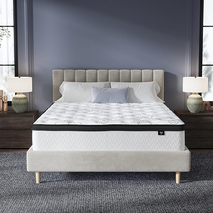 Signature Design by Ashley Chime Hybrid King 12" Mattress with Gel Memory Foam, Medium Firm, Pressure Relief, Fiberglass Free Mattress in a Box