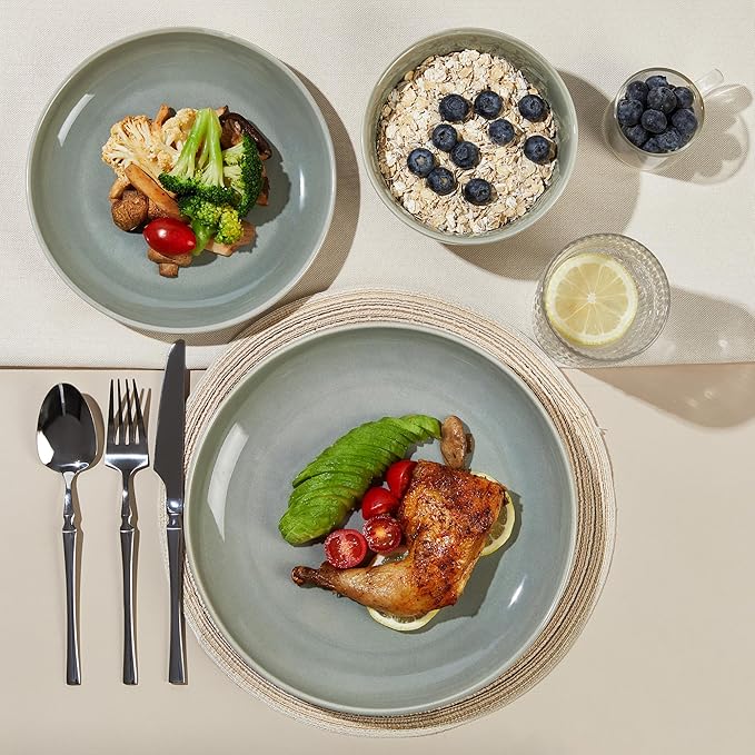 Dinnerware Sets Service for 12, Gradient Green