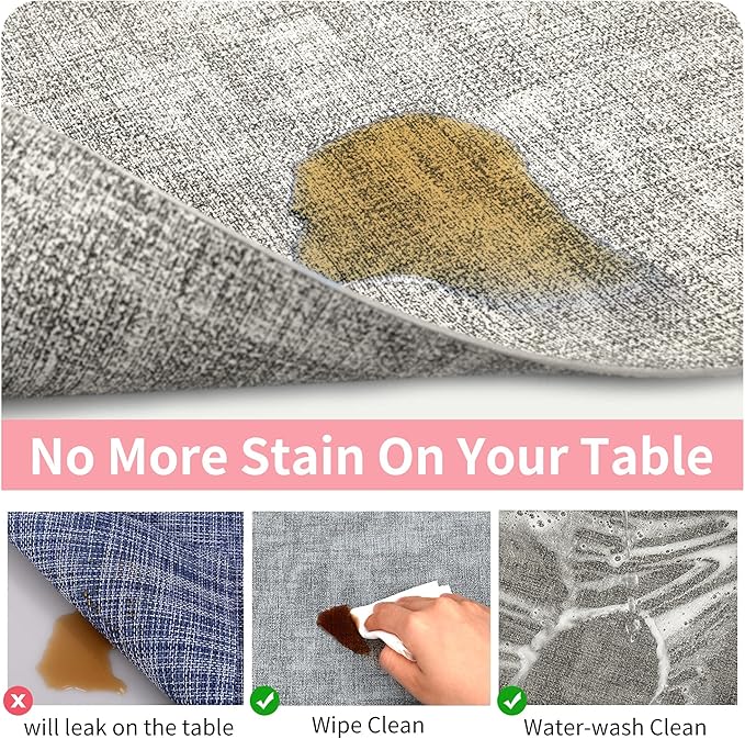Maxpearl Faux Leather Placemats Set of 8 ??Waterproof, Wipe Clean, Heat Resistant, Non-Slip Dining Table Mats for Indoor & Outdoor Use, 17?씳?2?? Grey