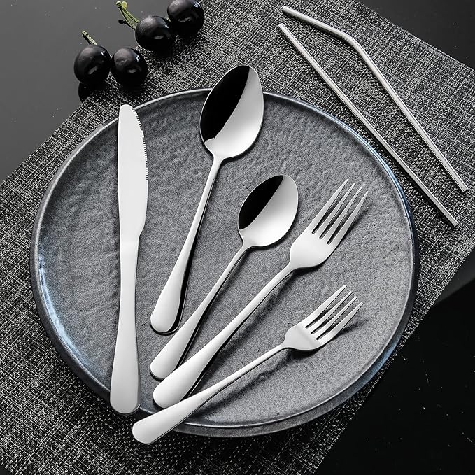 28 Pieces Silverware Service for 4 Flatware Set Stainless Steel Utensils Cutlery Set Dishwasher Safe