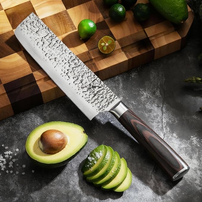 imarku Nakiri Knife,7 Inch High Carbon Stainless Steel Japanese Chef Knife,Razor Sharp Chopping Vegetable and Meat Cleaver Kitchen Knife with Ergonomic Handle,Christmas Gifts for Women and Men