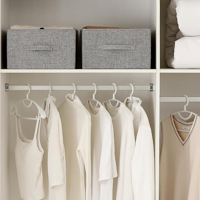 Linen Folding Storage Bins, 3 Pack Large Storage Baskets, Washable, Clothing Storage Bins with Handle, Closet Organizer for Storage Sweater,Sheets(dark grey, 18쩍"x13쩍"x8쩍")