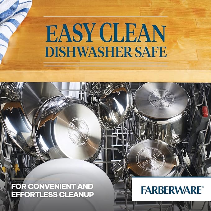 Farberware 50008 Classic Stainless Steel Stock Pot/Stockpot with Lid - 12 Quart, Silver