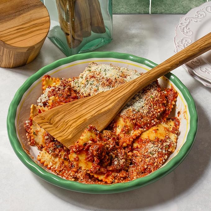 Rock & Branch Olive Wood Spatula, Wooden Spatula for Cooking, Safe for Nonstick Cookware, 13" Long