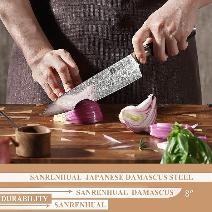Japanese Damascus Knife Set 3 Piece, Damascus Chef Knife set 3, Forged from damascus steel Razor Sharp Professional Japanese knife set,Full Tang Handle,cooking gifts cooks