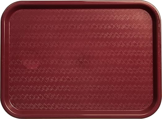 Carlisle FoodService Products CT121661 Caf챕 Standard Cafeteria / Fast Food Tray, 12" x 16", Burgundy