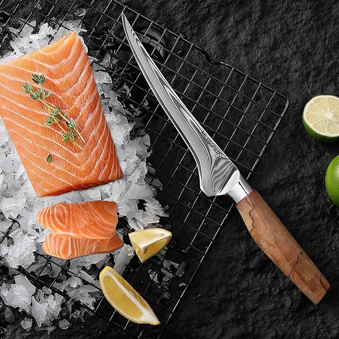 Fillet Knife 7 Inch, Precision Boning Knife for Efficient Meat Cutting and Boning竊?Boning Knife in high Carbon Steel