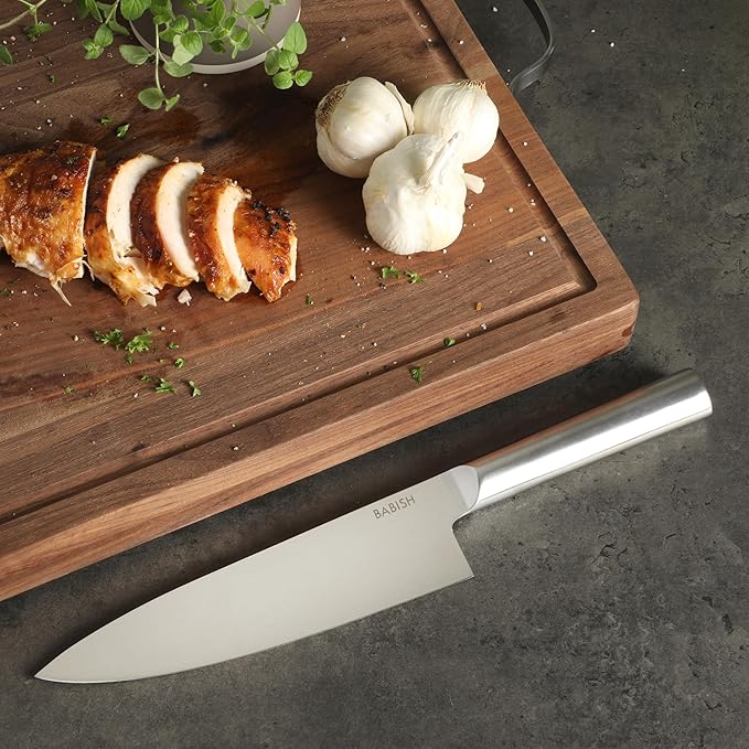 Babish 8-Inch Chef Knife ??High-Carbon 1.4116 German Steel Kitchen Knife, Full-Tang Razor Sharp Chef?셲 Blade for Chopping, Slicing, Dicing & Everyday Prep