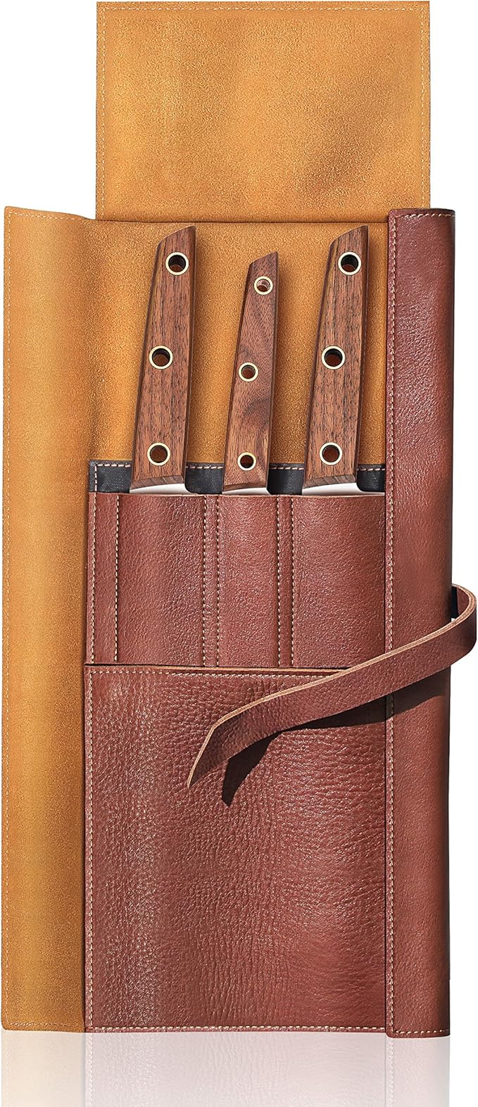 Cangshan W Series 59953 4-Piece Leather Roll Knife Set