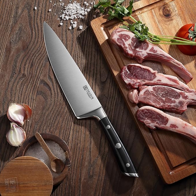 PAUDIN 8-Inch Chef's Knife ??Ultra-Sharp High Carbon Stainless Steel Blade, Ergonomic Handle, Professional Quality Kitchen Knife in Gift Box for Home & Restaurant Use